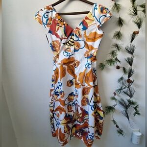 Edas Italian-Made Fit & Flare Dress Cap Sleeves